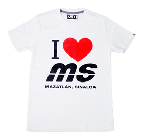 Playera Banda MS Blanca I Love MS Mazatlán Sinaloa