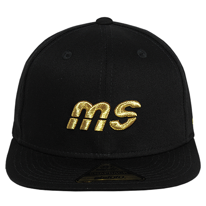 Gorra MS - Snapback Negro Logo Dorado