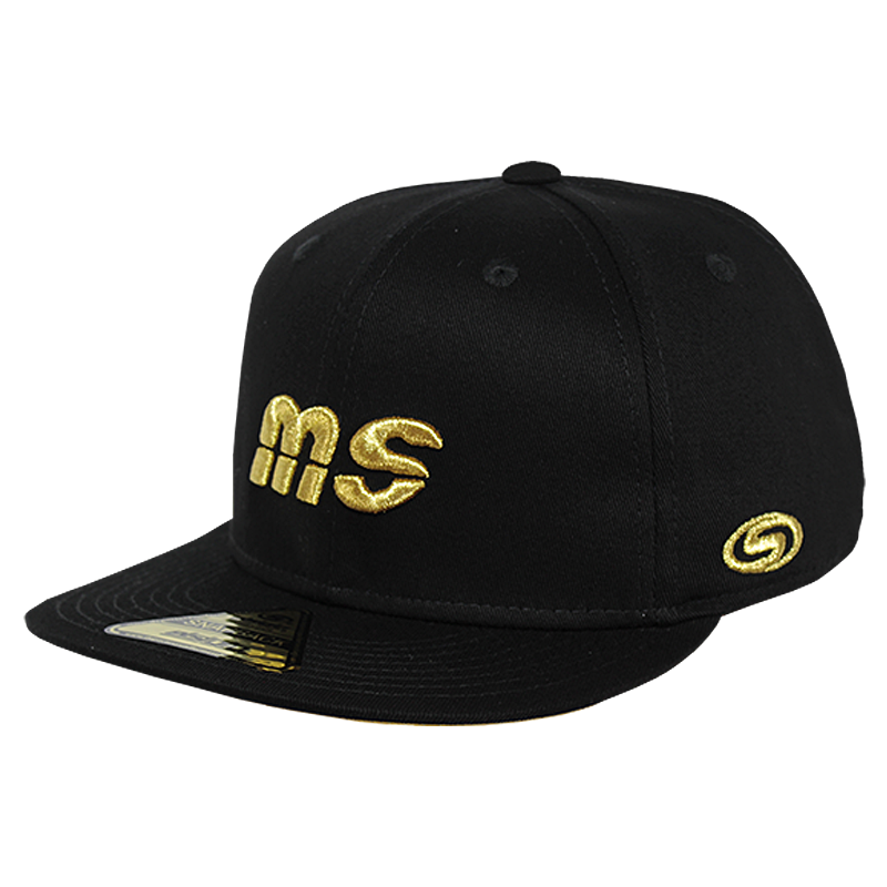 Gorra MS - Snapback Negro Logo Dorado