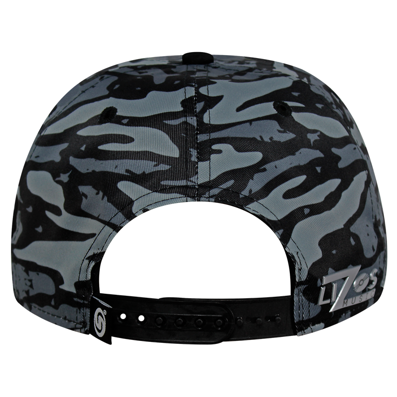 Gorra MS - Snapback Camo Negro Logo Plata