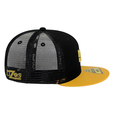 Gorra MS - Snapback Negro Malla Visera Amarilla