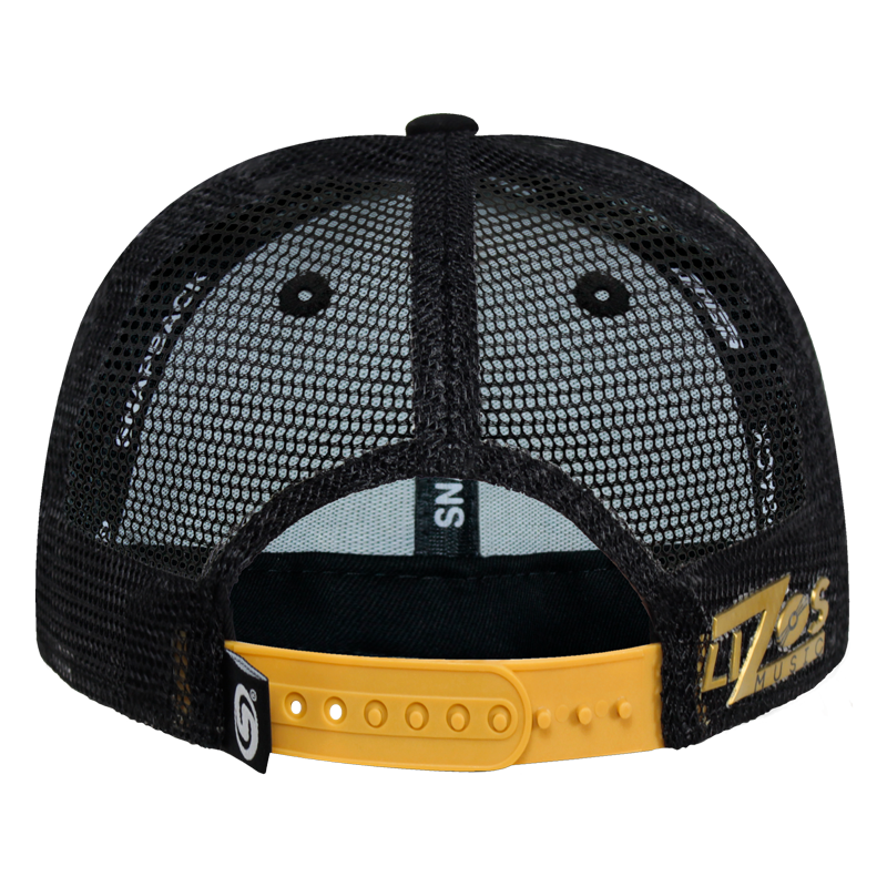 Gorra MS - Snapback Negro Malla Visera Amarilla