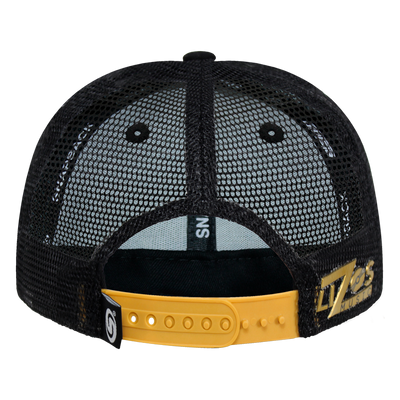 Gorra MS - Snapback Negro Malla Visera Amarilla