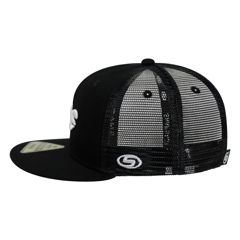 Gorra MS - Negro Malla Logo Blanco