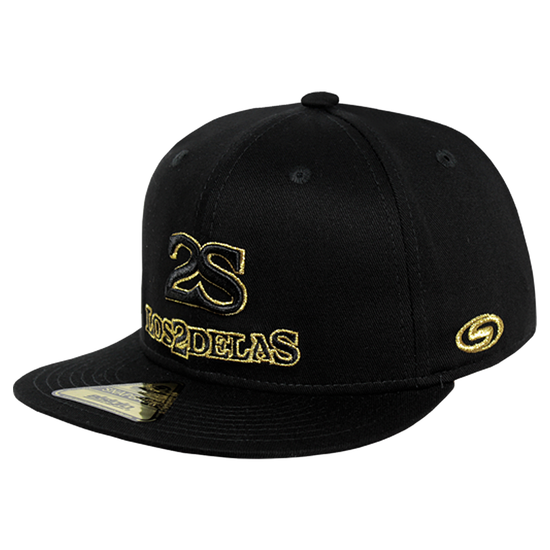 Gorra L2S - Snapback Negro Contorno Dorado